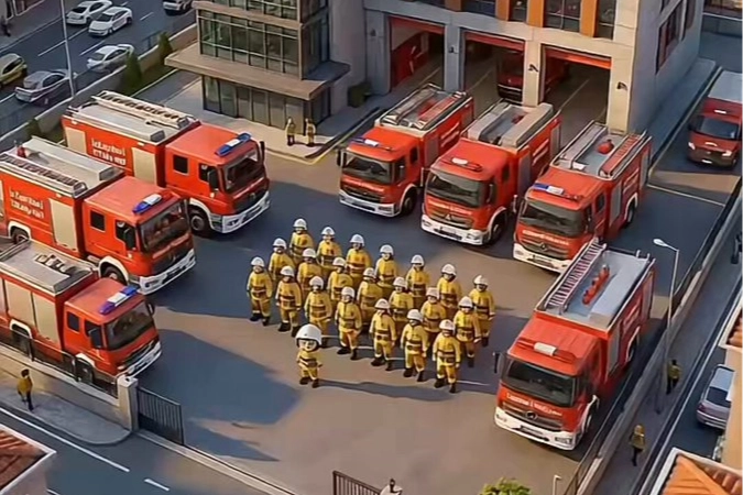 İstanbul İtfaiyesi Kıvılcım karakteriyle çocuklara 112